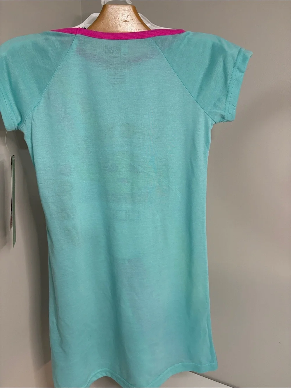 Star Wars Baby Yoda Gray Aqua Pink Nightgown with Yellow Accent